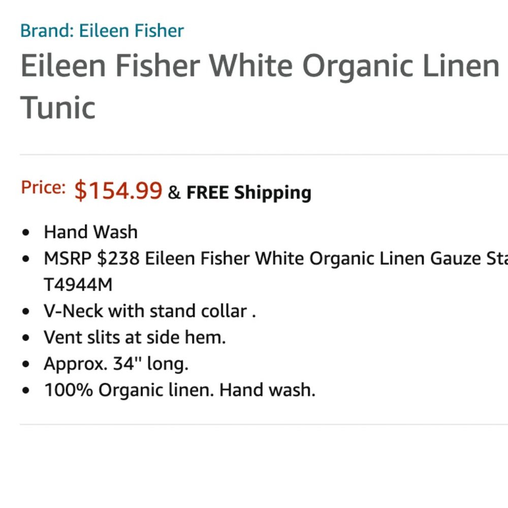 Eileen Fisher Organic Linen Gauze Tunic Top - Picture 14 of 14